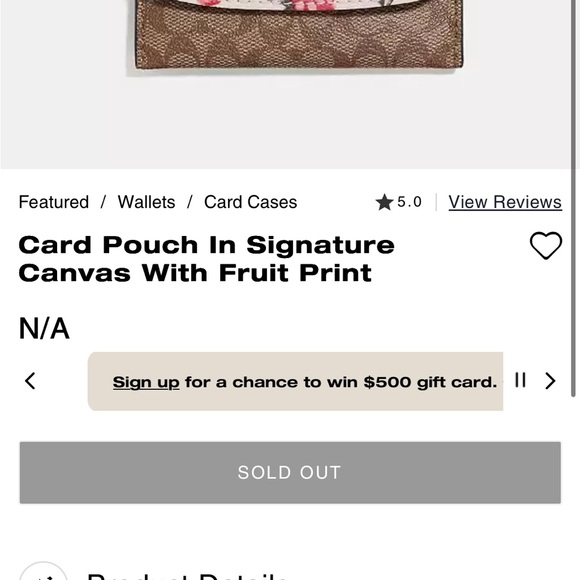 Coach Pink and Brown Wristlet with Strawberry Print - Picture 6 of 10